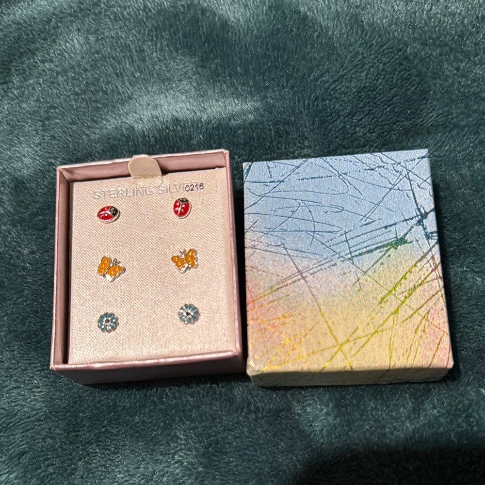 Set of 3 Sterling Silver Earrings